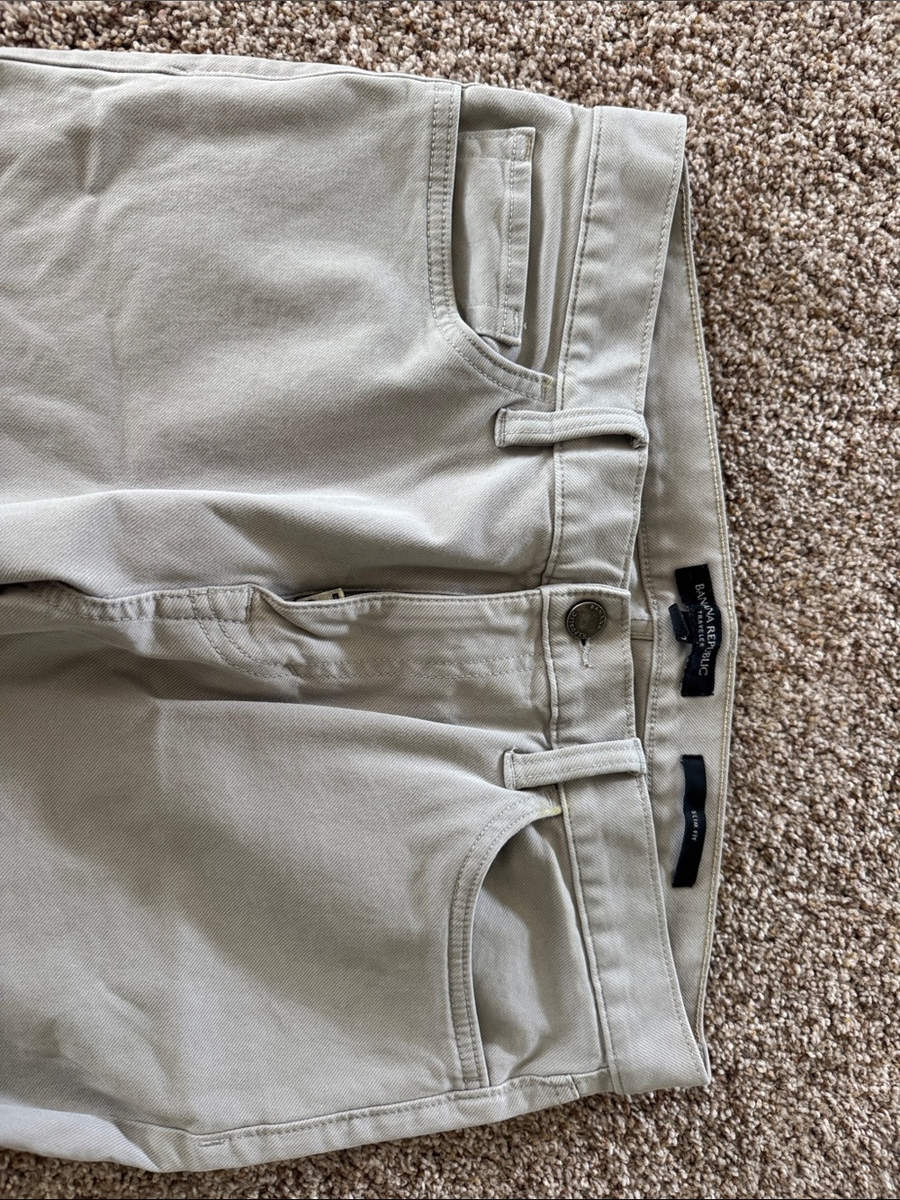 Men's banana republic Light Gray traveler pant Slim Straight - Picture 4 of 5